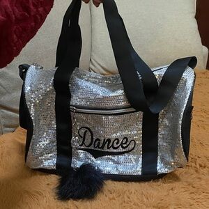 Glam Silver Sequin Dance Travel Bag